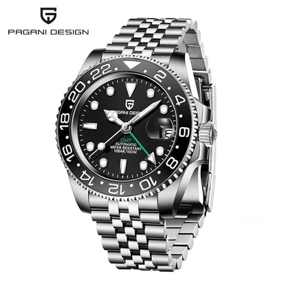 New 1662 PAGANI DESIGN GMT Automatic Watch 40mm Men's Wristwatch Top Brand 100M Waterproof Mechanical Wristwatches for Men Cloc