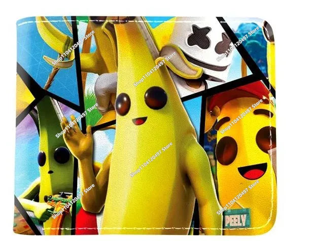 Fortnite Wallets for Kids Anime Fortnite Wallet Cartoon Card Holder Bag Leather Short Purse Fashion Folded Purses Boys Gift