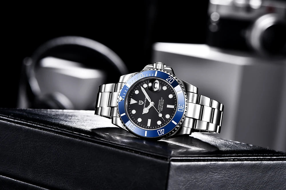 PAGANI DESIGN Men Automatic Mechanical Watch PD1661 8215 Dive Stainless Steel Waterproof Clock Sapphire Reloj Hombre