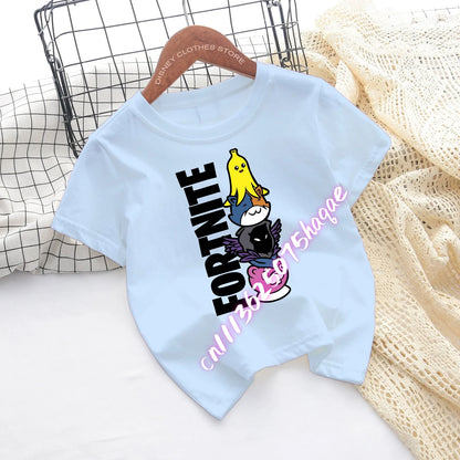 Fortnite Children’s T-shirts Game Cartoon Printed Characters Fortress Night Tees Game Short Sleeve Tops Summer Boys and Girls Clothes