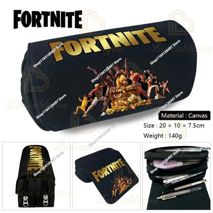 Fortnite Kids Pencil Bags Multifunctional Stationery Box Children's Large Capacity Double Layer Stationery Bag