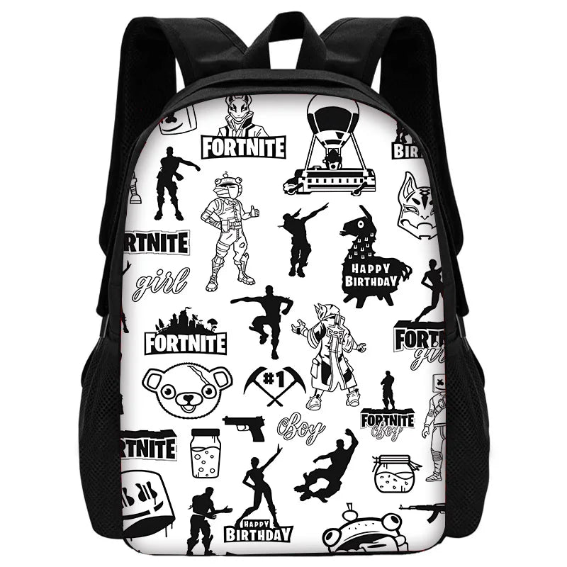 Hot Game FortniteS Kinderrucksäcke für Jungen und Mädchen, Schüler-Geburtstagsgeschenk, Kinder-Schultaschen, Unisex-Campingrucksack, strapazierfähig