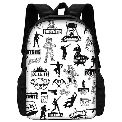 Hot Game FortniteS Kinderrucksäcke für Jungen und Mädchen, Schüler-Geburtstagsgeschenk, Kinder-Schultaschen, Unisex-Campingrucksack, strapazierfähig