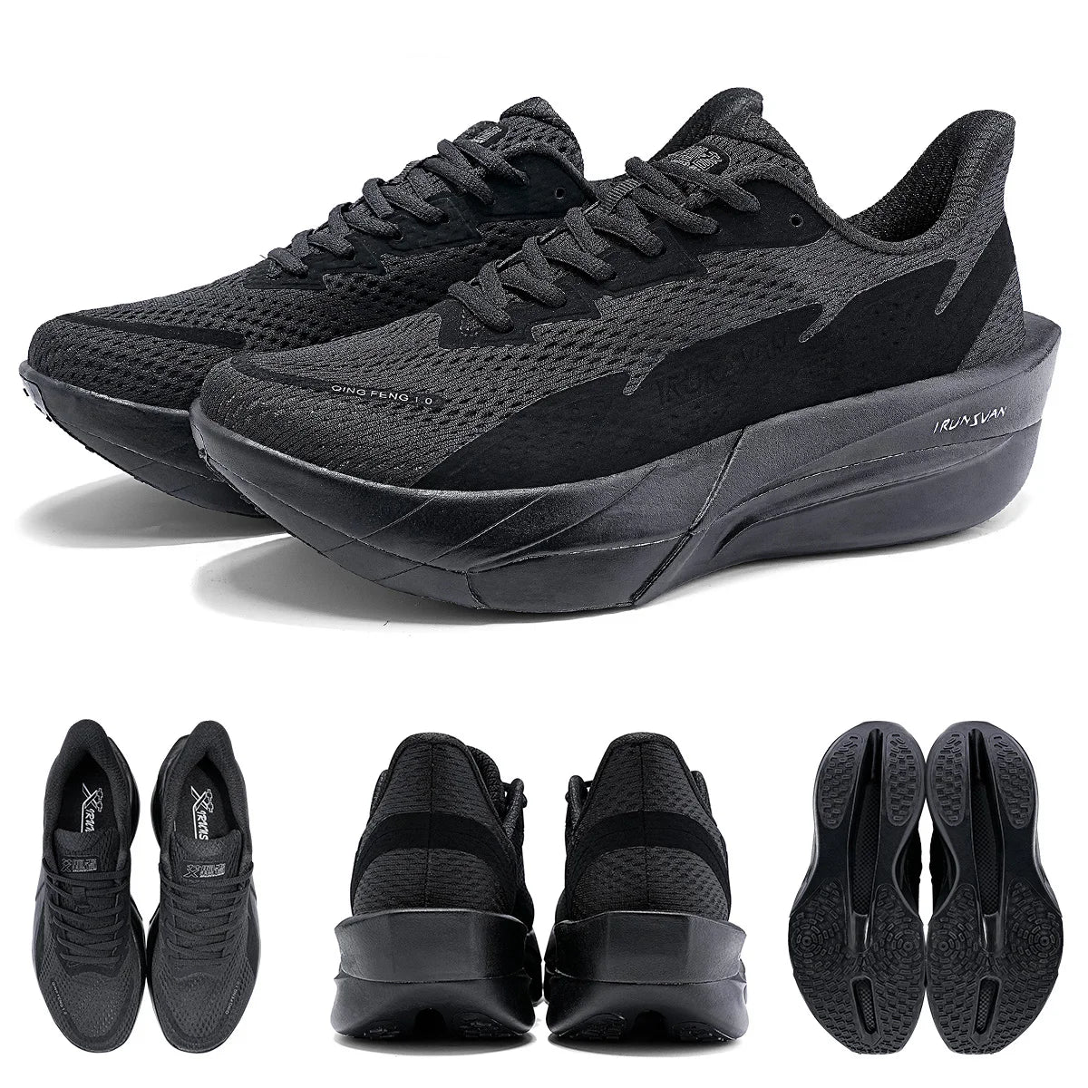 IRUNSVAN anglies pluošto sportiniai bateliai, bėgimo bateliai pradedantiesiems ir pažengusiems, kvėpuojantys ir patogūs, su storu padu, treniruočių bateliai, unisex, 130
