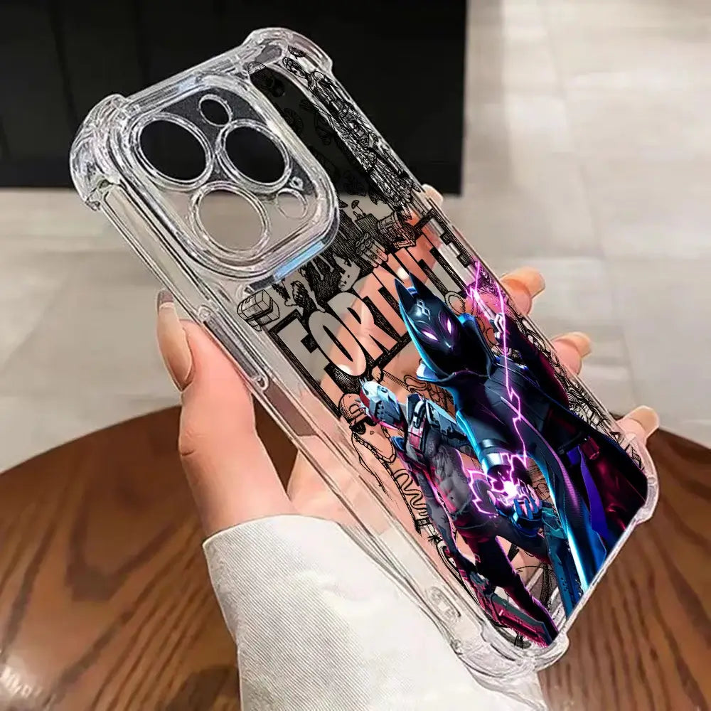 Fortnite Gaming-Handyhülle für Samsung Galaxy S26 S25 S24 S23 S22 S21 S20 Edge FE Ultra Plus 4G 5G – stoßfeste transparente TPU-Schutzhülle