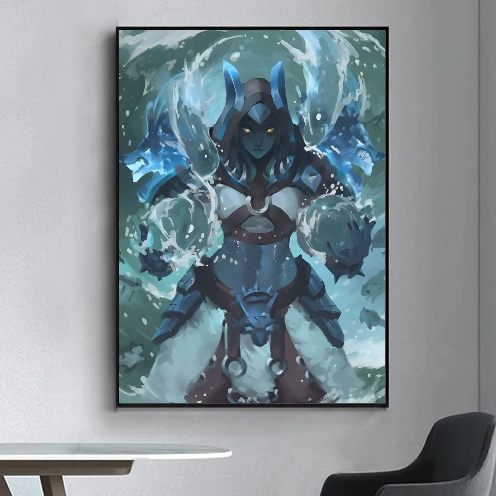 Game World Of Warcraft Poster Fancy Wall Sticker for Living Room Bar Vintage Decorative Painting Middle