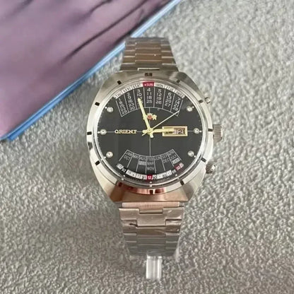 118A Store Orient automatic mechanical unisex watch with large rotating dial, fully functional stainless steel Japanese movement