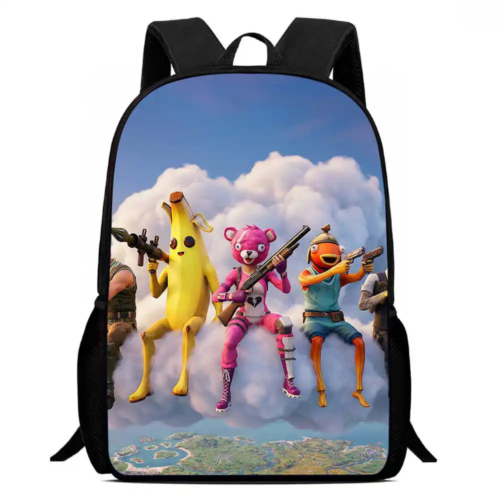 Kids School Backpack Cartoon Fortnite Bags for Girls Boys Durable Lightweight Large Capacity Breathable