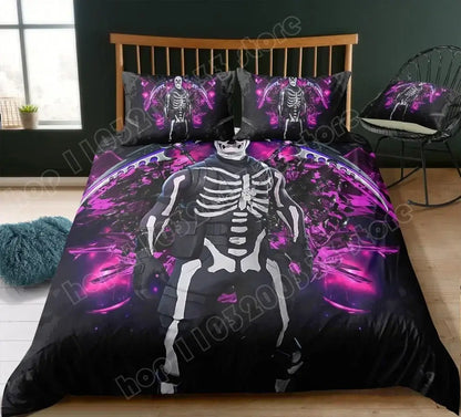 Juego de cama Fortnite con funda nórdica de 3 piezas, diseño 3D, ropa de cama para dormitorio, gaming, anime y dibujos animados, funda de almohada, decoración de habitación, regalo