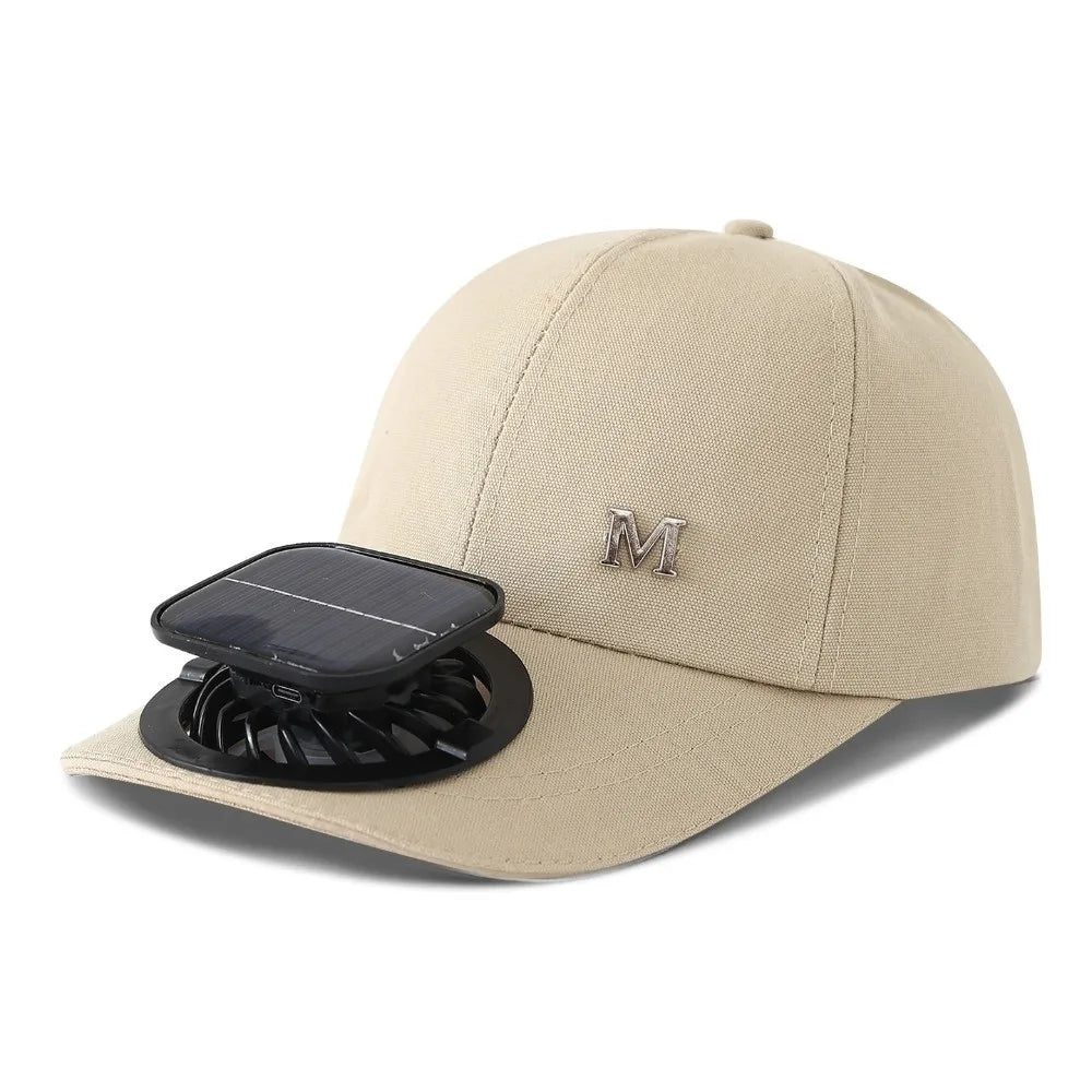 Fashion With Solar Powered Fan Baseball Cap Breathable Quick Dry Sun Hat Rechargeable Sun Protection Sunshade Outdoor