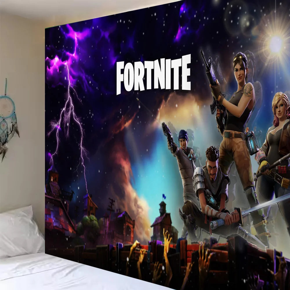 Fortnite Theme Happy Birthday Party Decoration Backdrop Shooting Game Alpaca Llama Supplies Background Baby Shower Kid Gifts