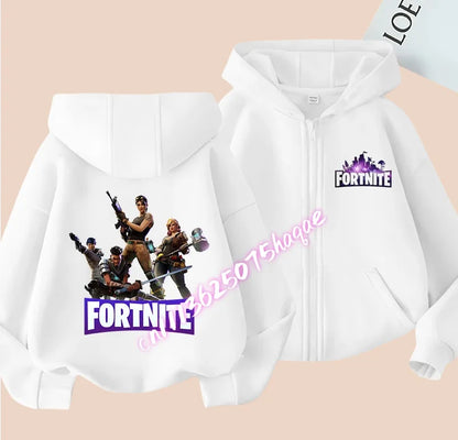 Kid Outdoor Jacket Cartoon Fortnite Girl Boy Sweatshirt Coat High-Quality Thin Windbreaker Girl Autumn Zip Jacket Clothing Tops