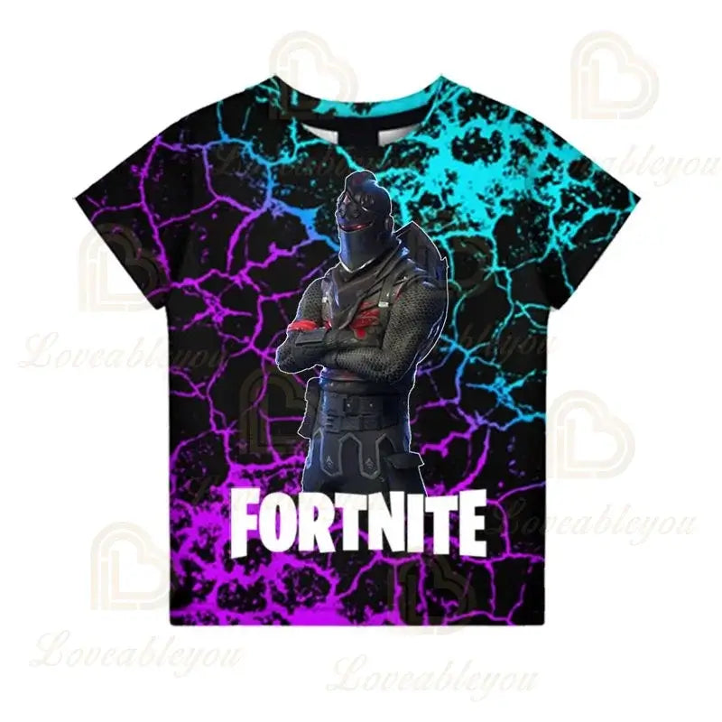 Μπλουζάκι Fortnite για αγόρια, παιδικές μπλούζες καλοκαιρινές, ρούχα για παιδιά, 3D αστεράτα γραφικά Battle Royale παιχνιδιού, T-shirt για νήπια, μπλούζα Tee για κορίτσια