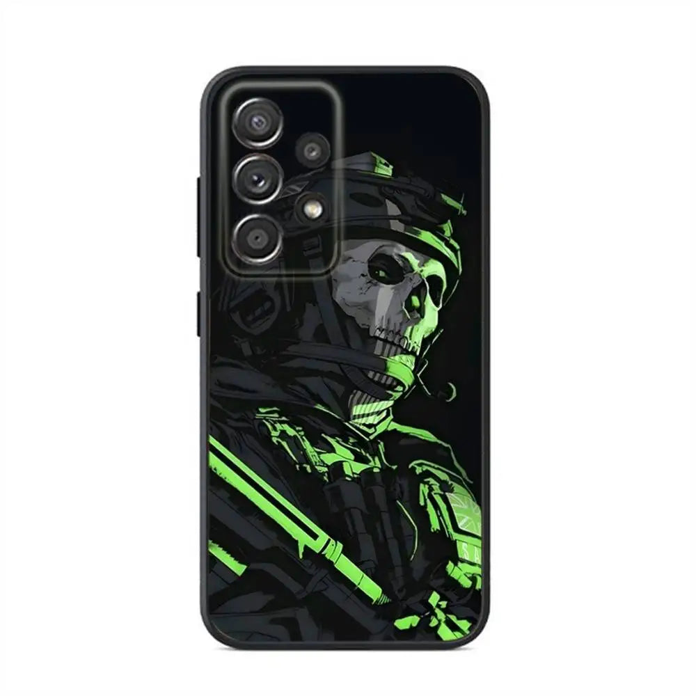 Black soft silicone case Phone Case For Samsung S24,21,22,23,30,Ultra,20,Plus,Note,10,9,COD Call Of Duty G-Ghost