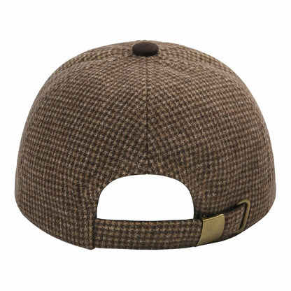 BOTVELA Șapcă de baseball din lână tweed pentru bărbați, stil casual, moale, ajustabilă, fără structură
