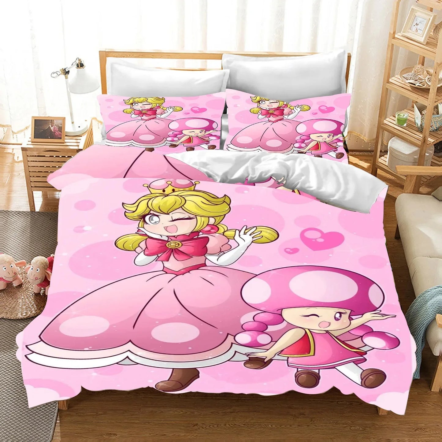 Hot Super Mario Cartoon Game Cute All Season Duvet Cover And Pillowcase Teen Large/Queen Cute Bedroom Decoration Boys Girls Gift