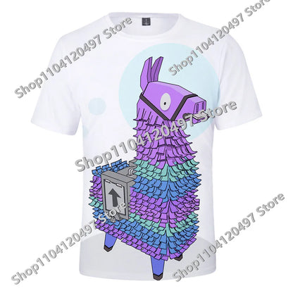 Japanese Anime Fortnite Summer T-shirt for Men and Women Battle Royale Short-Sleeved Casual Comfortable Loose Harajuku Streetwear
