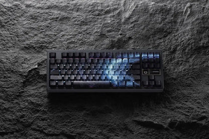 Teclas PBT transparentes con degradado galaxia morado y grabado lateral, 135 teclas, compatibles con teclado mecánico de 60/64/84/98/108 teclas