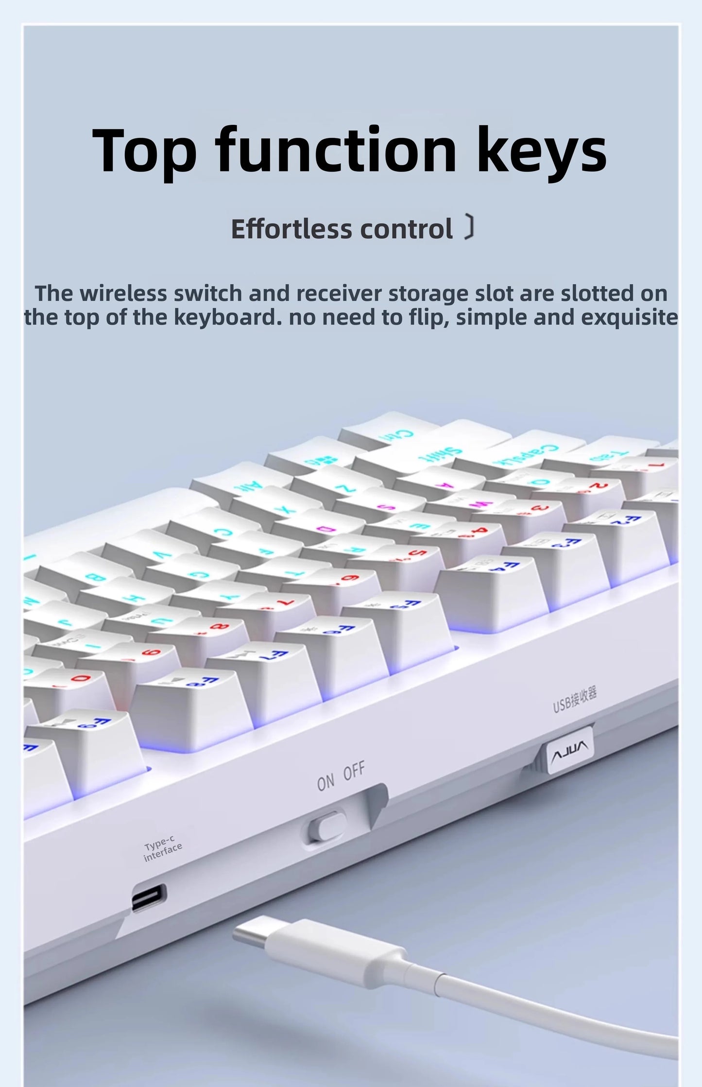 AULA S98 Lipstick Liquid Foundation Series Wireless Keyboard Hot-swappable E-sports Gaming Office Long Life Laptop Accessories
