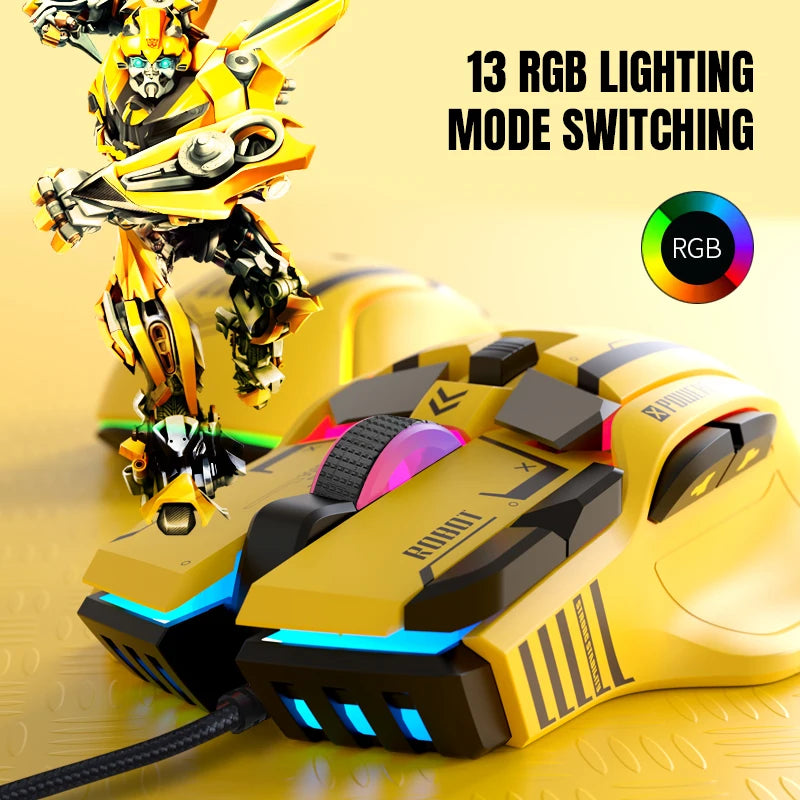 High-end Programmable Gaming Mouse Wired 12800dpi 12 keys RGB Game Mice for Windows IOS  Home Office Laptop PC