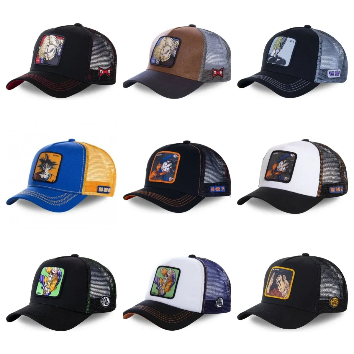 Kapa Dragon Ball Son Goku, bejzbolska kapa, poletna potovalna kapa s ščitkom, moška kapa z vezenjem, hip-hop kapa s ščitkom proti soncu, nastavljiva kapa v stilu »trucker«, mrežasta kapa