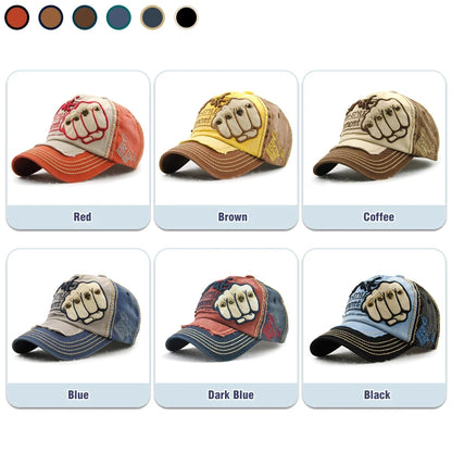 Fashion Baseball Cap Sports Outdoors Casual Cap Sun Hat Gorras Hip Hop Caps One Size Adjustable Unisex Fist Rivet Patch