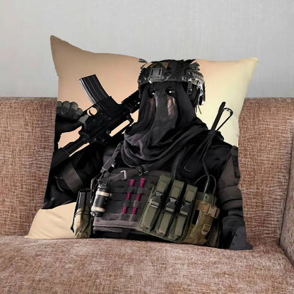 C-Cod C-Call of Duty Simon Ghost Riley Pillow Case For Home Bedroom Car Office Decoration Living Room Sofa Cushion Cover