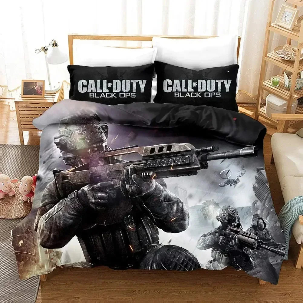 Game Call of Duty Black Ops Bedding Set Boys Girls Twin Queen Size Duvet Cover Pillowcase Bed Kids Adult Home Textileextile