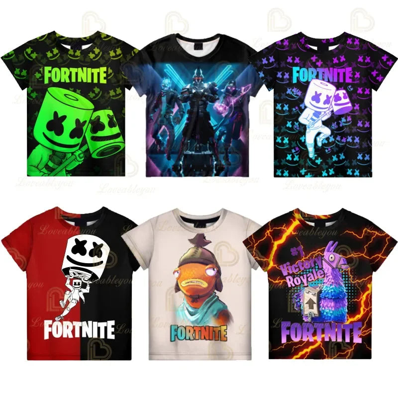 Battle Royale T-shirt Fortnite T Shirt Victory Cartoon Tops Teen Clothes Kids Hero Game Fortress Night 3D Boys Girls Tshirt
