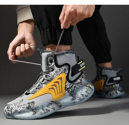 Men's Boots 2025 New Winter Slippers Warm Men Shoes Waterproof Non-Slip Plush Sneakers Male Tennis Shoes Boots Men Sneakers Winter