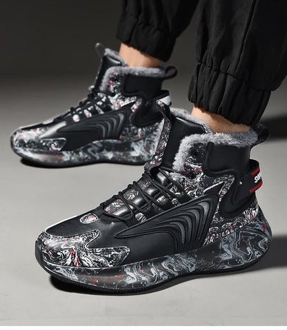 Men's Boots 2025 New Winter Slippers Warm Men Shoes Waterproof Non-Slip Plush Sneakers Male Tennis Shoes Boots Men Sneakers Winter
