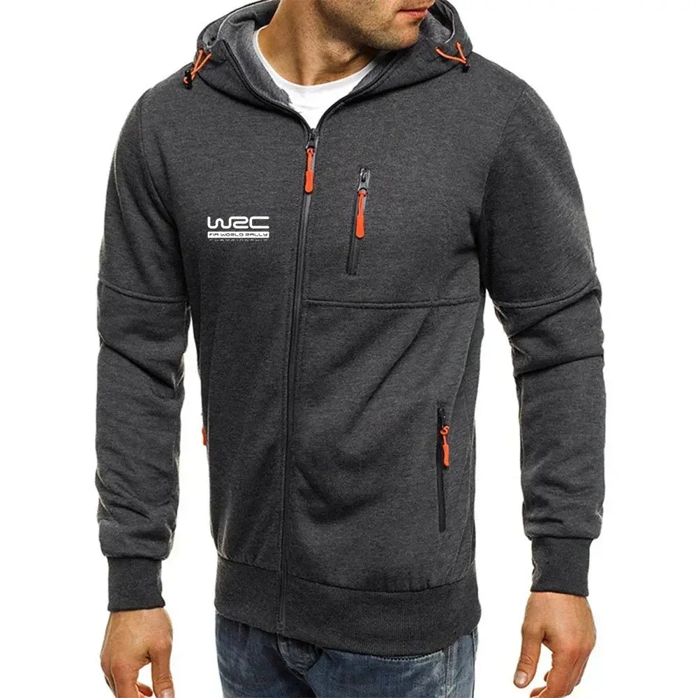 New Spring Autumn Men's World Rally Championship WRC Logo Printing Fashion Hooded Streetwear Casual Zipper High Quality Hoodies, Produit gaming premium Fraquane