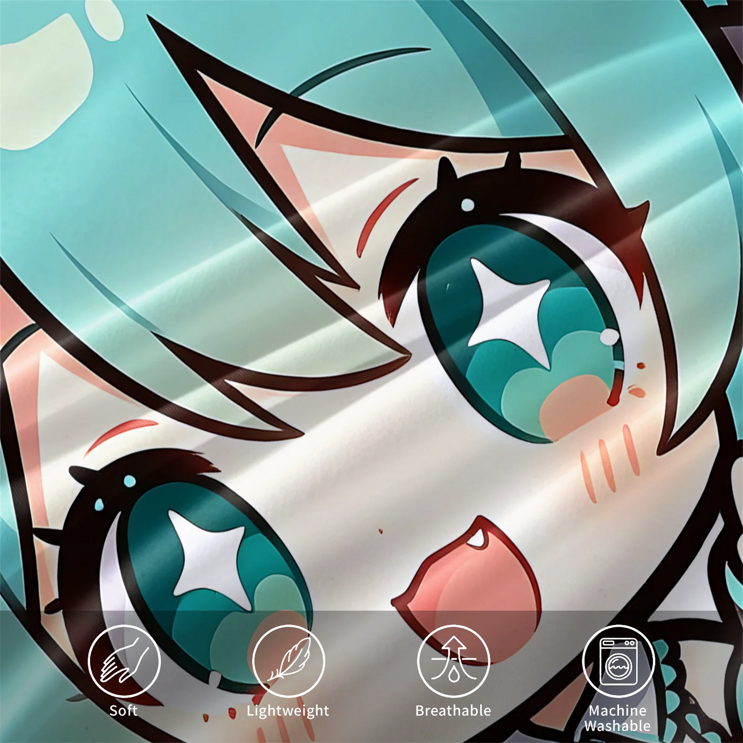 Set navlake za poplun Hatsune Miku u chibi stilu, slatka anime posteljina s jastučnicama, dekor za gaming sobu, spavaću sobu tinejdžera i djece, poklon za fanove