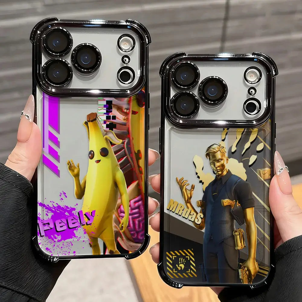 Cartoon Games F-Fortnite Plating Phone Case For Xiaomi 15T, 15, 14, 13, Poco M7, F7, F4, F5, X7, X6, X5 Pro Ultra 4G 5G Anti-Fall Airbag