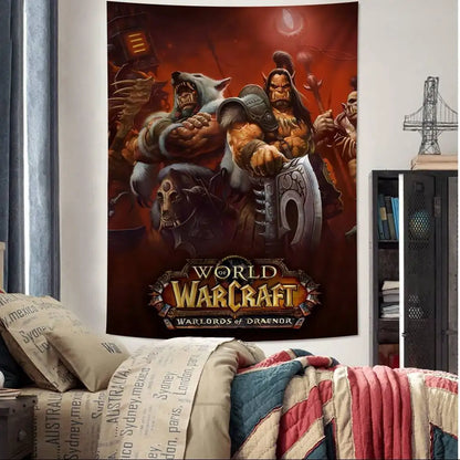 Hot Game World Of Warcraft Printed Large Wall Tapestry Cheap Hippie Wall Hanging Bohemian Wall Tapestries Mandala Home Decor