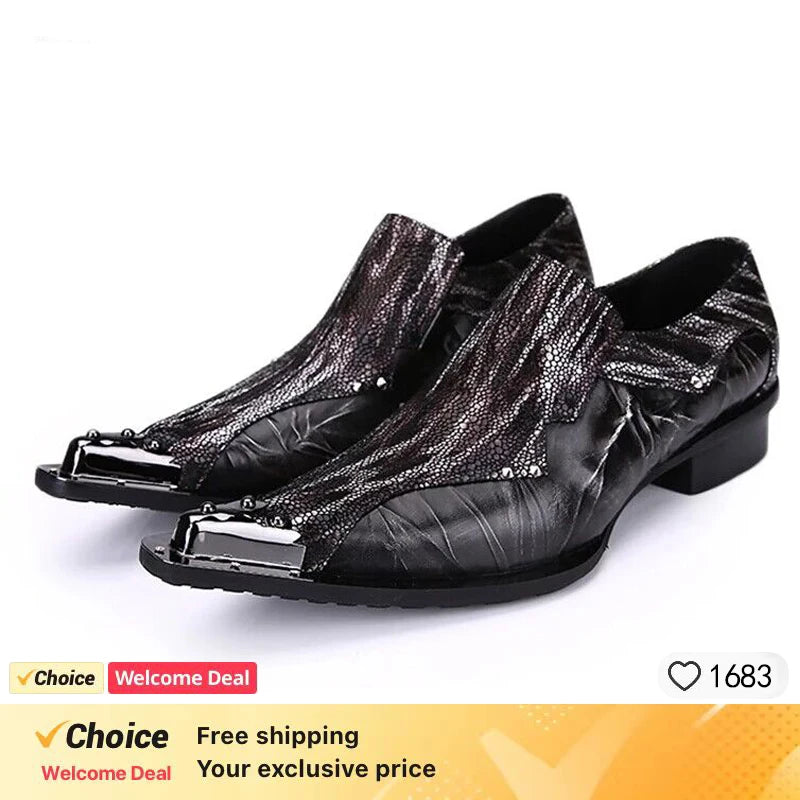 Men's Luxury White Gold Metal Toe Oxford Elegant Loafers Slip-On Dress Shoes Formal Wedding Party PU Leather Shoes Size 38-46