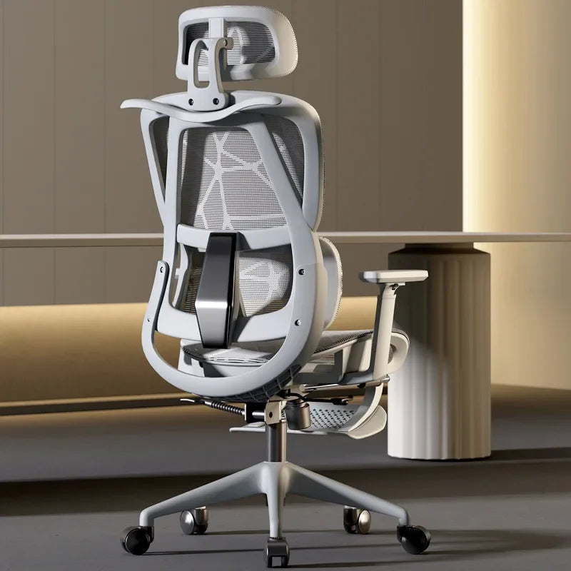 Ergonomic Gaming Chair with Adjustable Footrest, Reclining Office Chair, Posture Support Computer Chair with 2D/3D Armrests for Home Office