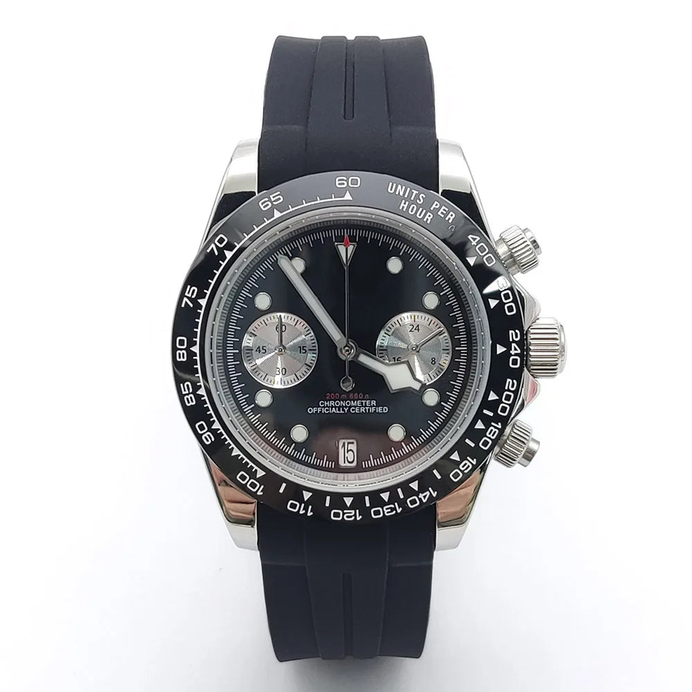 New Chronograph VK64 Quartz Watch 39.5mm 316L Stainless Steel 50M Waterproof Luminous Men Sports Business Watches