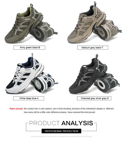 BONA 2023 New Designers Jogging Shoes Men Running Shoes Breathable Brand Sneakers Man Sports Training Walking Shoes Breathable m