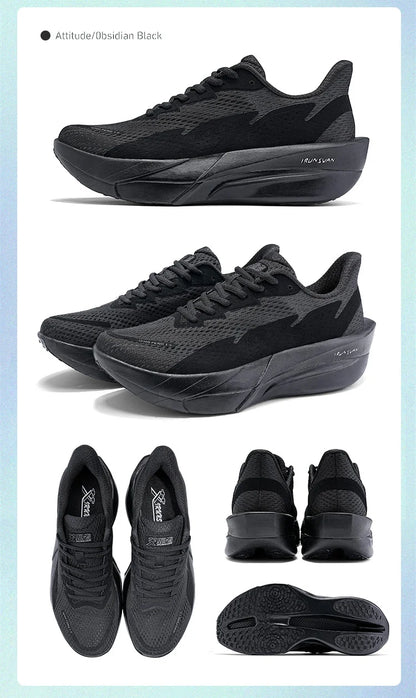 IRUNSVAN anglies pluošto sportiniai bateliai, bėgimo bateliai pradedantiesiems ir pažengusiems, kvėpuojantys ir patogūs, su storu padu, treniruočių bateliai, unisex, 130