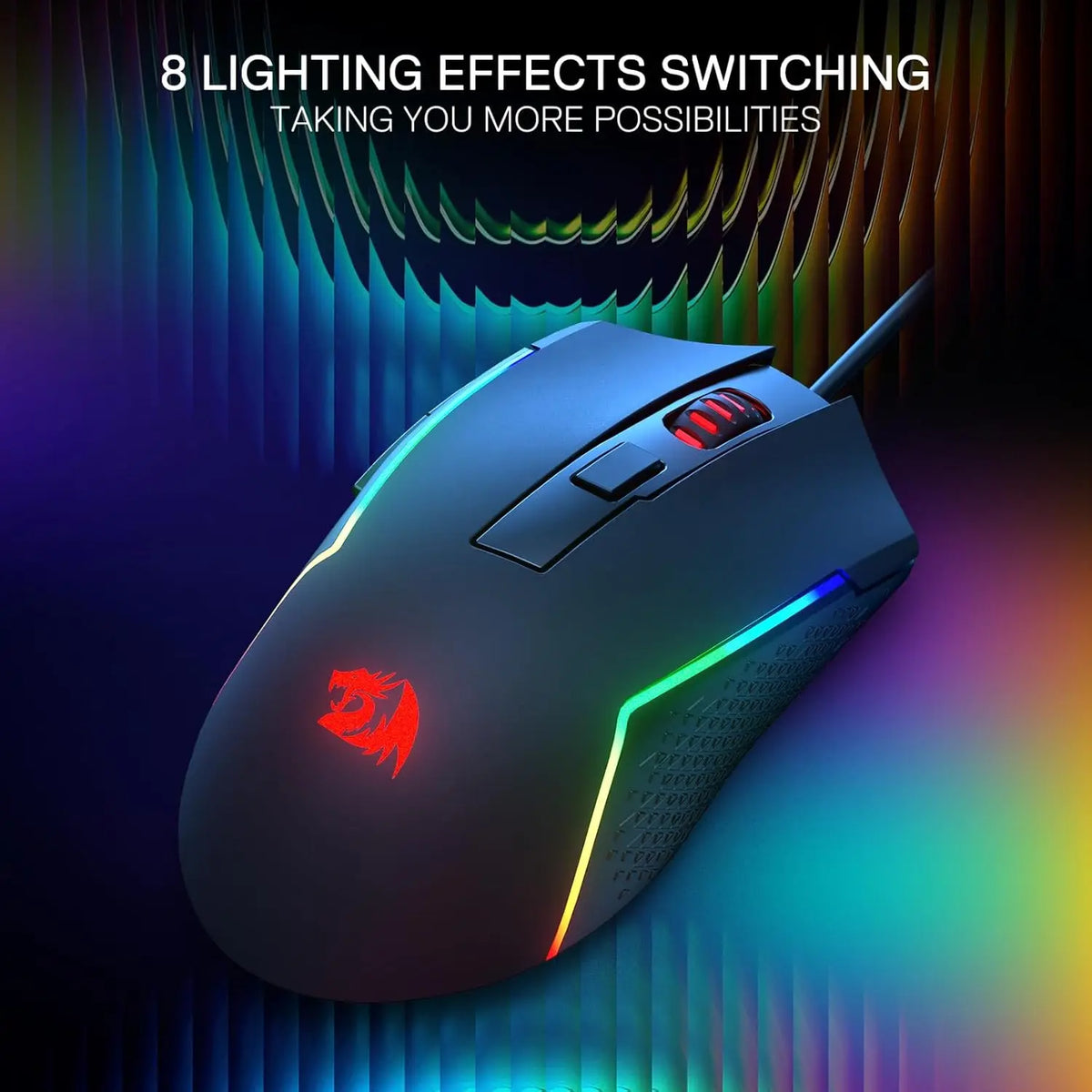 Redragon M616 RGB Gaming Mouse, Wired Optical Gaming Mouse with 10000 DPI, 6 Programmable Buttons, 8 RGB Backlit Modes, Ergonomic Gaming Mouse