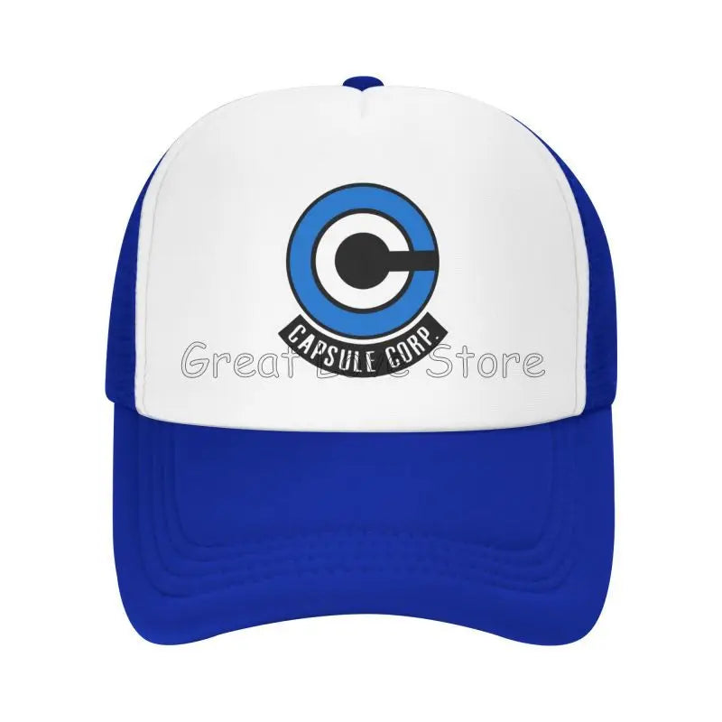 Capsule Corp Mesh-Baseballkappen Unisex-Hip-Hop-Trucker-Cap Anime DBZ Dad-Cap Verstellbare Rennkappe Sommer-Trucker-Snapback-Kappen