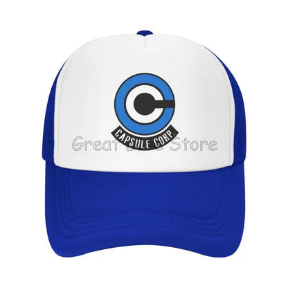 Capsule Corp Mesh-Baseballkappen Unisex-Hip-Hop-Trucker-Cap Anime DBZ Dad-Cap Verstellbare Rennkappe Sommer-Trucker-Snapback-Kappen