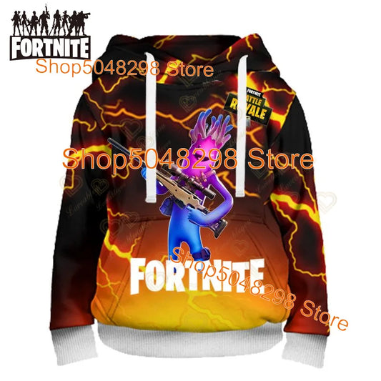 Fortnite Hoodies Pullover Sweatshirt Victory Royale 3D Hoodies Streetwear Hooded Tops for Kids Birthday Gifts
