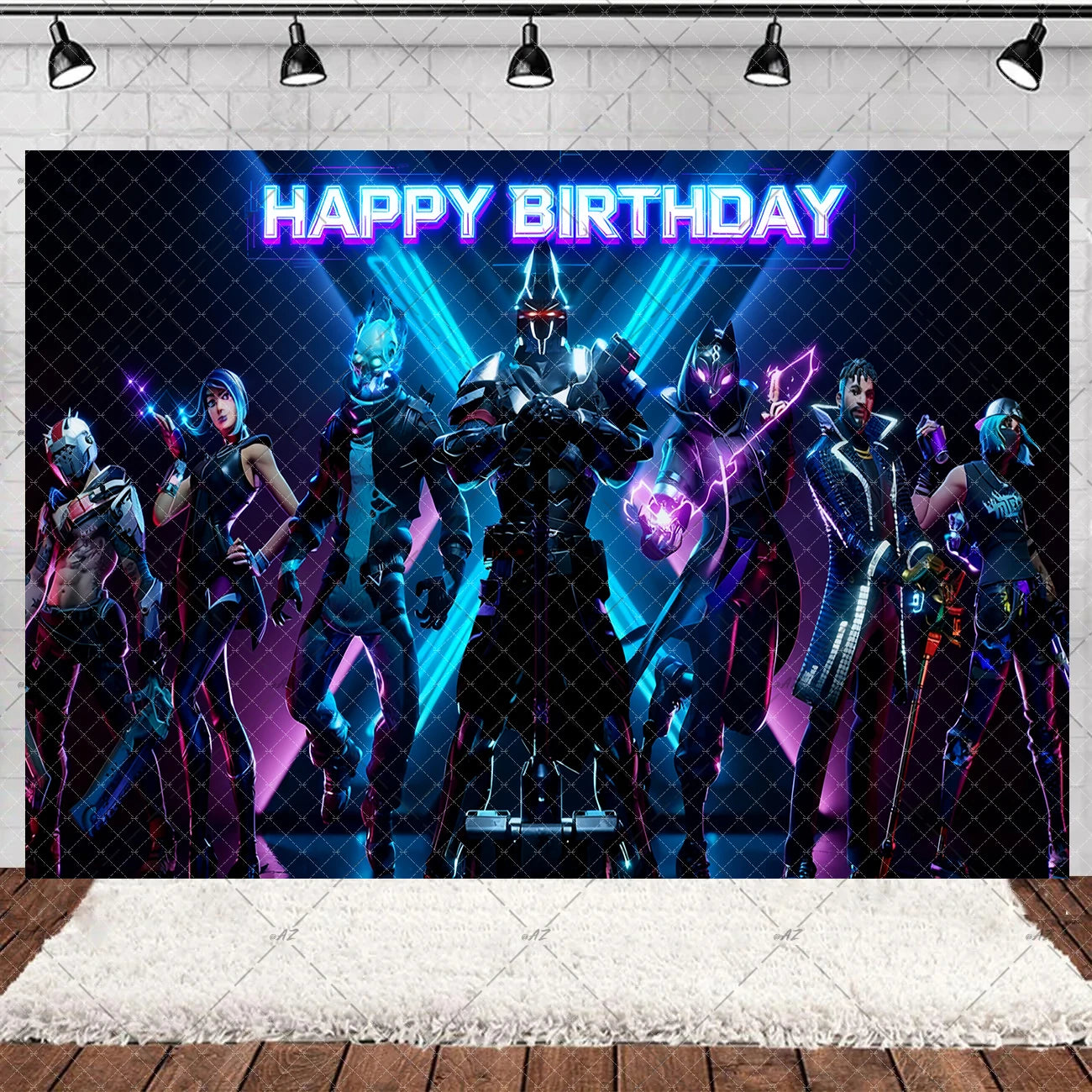 Fortnite Theme Happy Birthday Party Decoration Backdrop Shooting Game Alpaca Llama Supplies Background Baby Shower Kid Gifts
