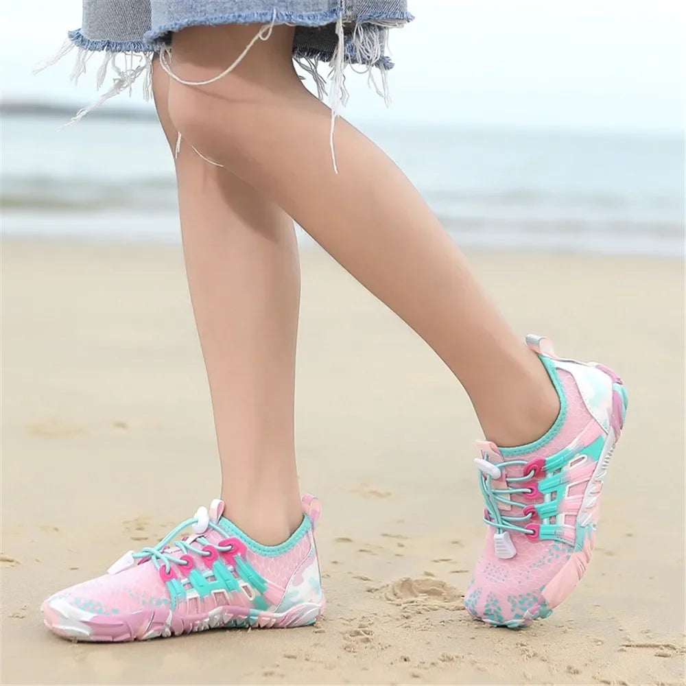 New 12 Colors Water Shoes Kids Summer Beach Five Fingers Barefoot Swimming Aqua Shoes Quick Dry Seaside River Children Sneakers
