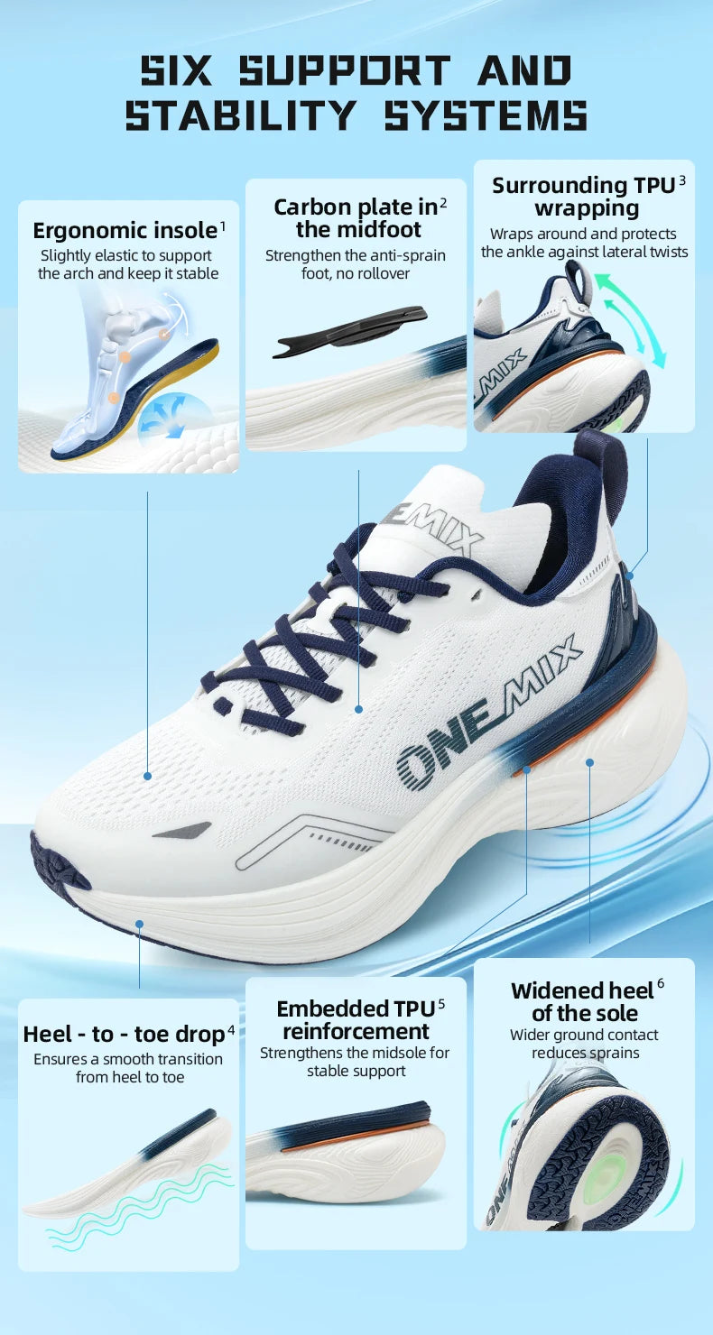 ONEMIX 2026 New Cushioned Running Shoes for Women and Men Lightweight Fashion Outdoor Sneakers Road Sports Shoes Training Jogging Fitness