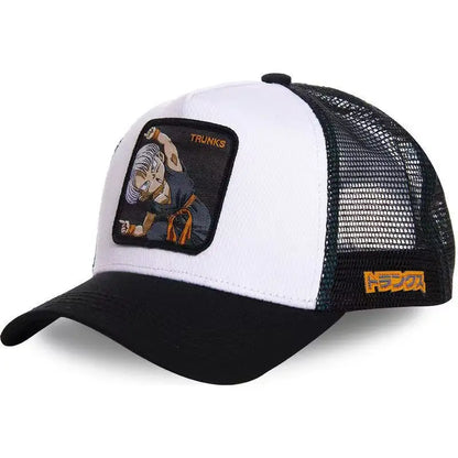 Dragon Ball Anime – Bestickte Mesh-Kappe mit Entenzunge, verstellbar, atmungsaktiv, Baseballkappe, Sonnenkappe für Damen und Herren