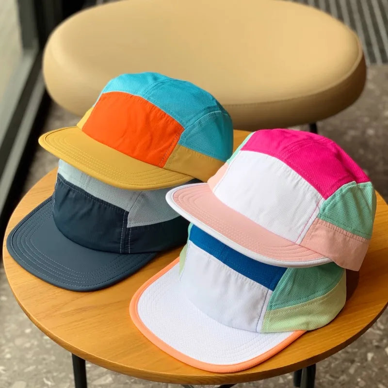 Custome Logo Personalized Quick-drying Five-panel Flat-brimmed Hat Men and Women Outdoor Breathable Sports Sunshade Baseball Cap