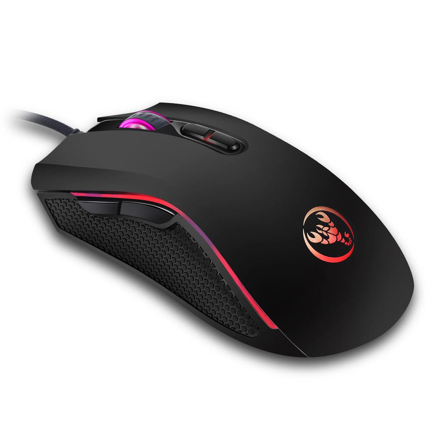Hoogwaardige optische professionele gamingmuis met led-achtergrondverlichting in 7 heldere kleuren en ergonomisch ontwerp, 3200 DPI, voor LOL CS-gamers